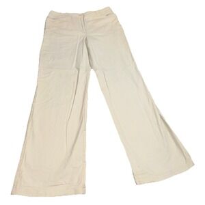 Christopher & Banks Women's Pants Size 10 Cream Stretch Cotton Straight Leg